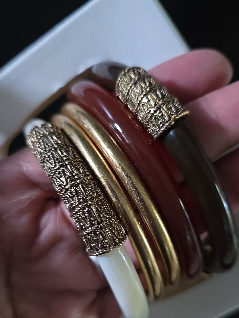 ZARA 5 Pack Assorted Rigid Bracelets Statement Bangle Set - Picture 11 of 16